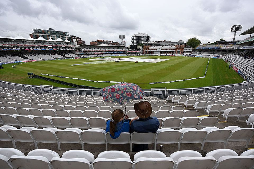 Persistent rain caused the morning session at Lord's to be washed out