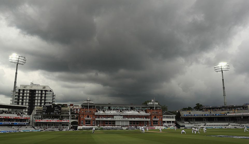 The weather was never less than menacing during a curtailed first session