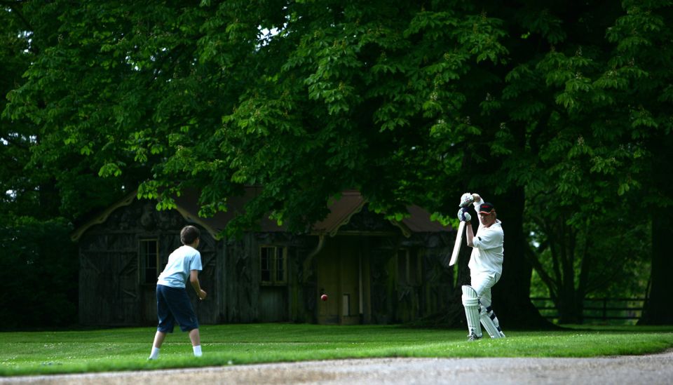 All you need is love: a father and son knock the ball about at Castle Ashby House Cricket Club