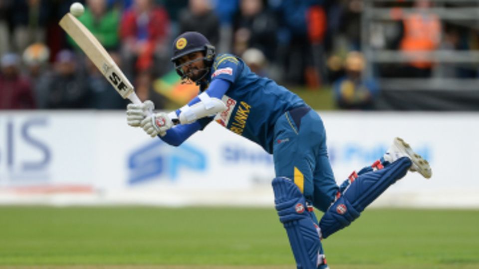 Dinesh Chandimal whips the ball on to the leg side