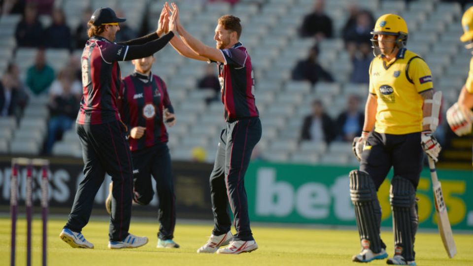 Richard Gleeson claimed three cheap wickets for Northants