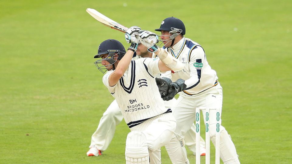 Steve Eskinazi drives during his career-best innings