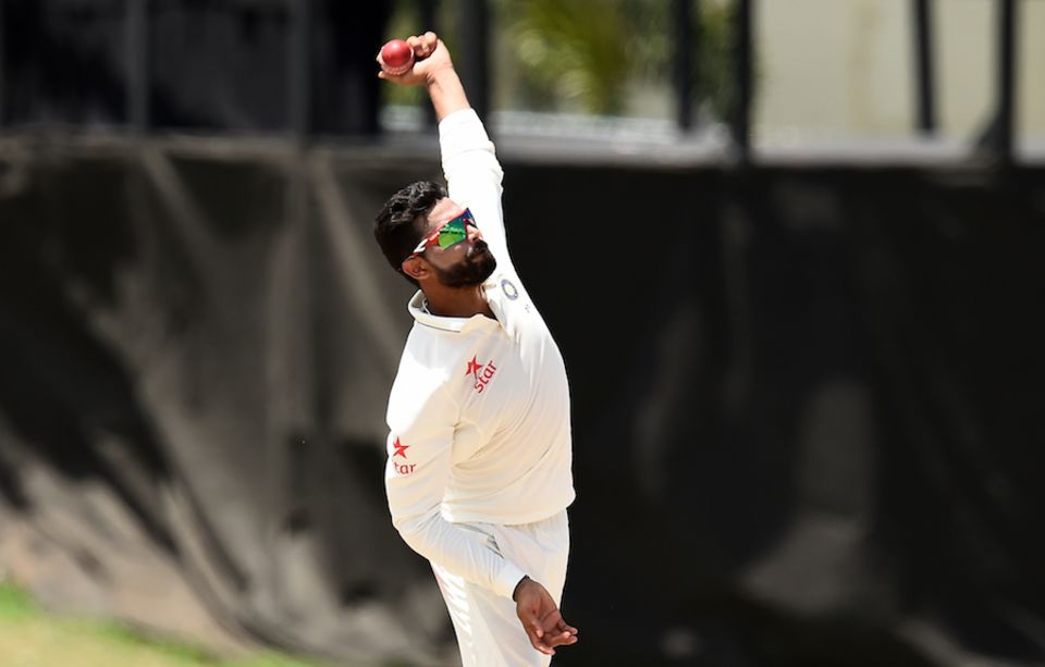 File photo - Ravindra Jadeja wheeled away for 34 overs, extracting sharp turn and bounce on a tiring Greater Noida surface