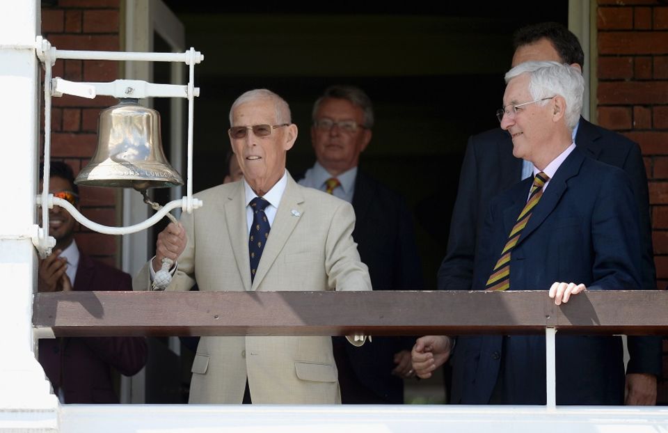 Hampshire rings the bell at the Lord's Test featuring Pakistan in 2016. Lord's was also the venue for two of the best Tests he umpired in