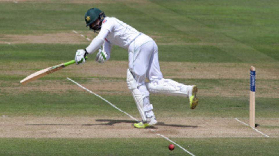 Azhar Ali tucks the ball to the on side