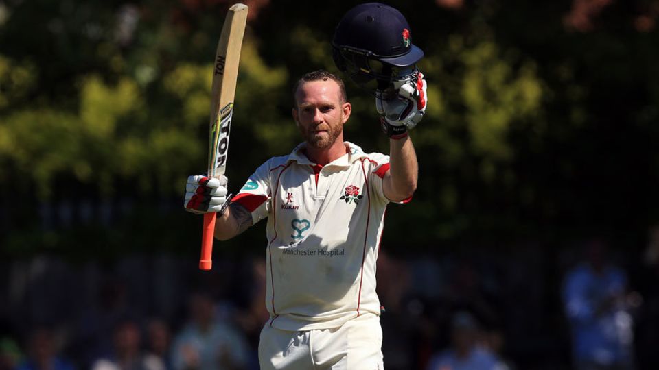 Luke Procter raises his bat to a century - and so much more