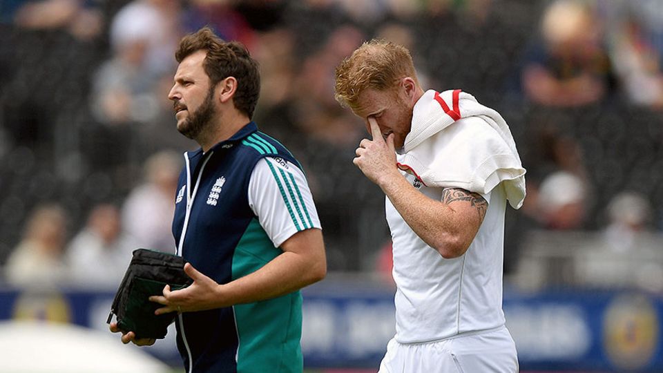 Stokes cut a dejected figure as he left the field with a calf injury