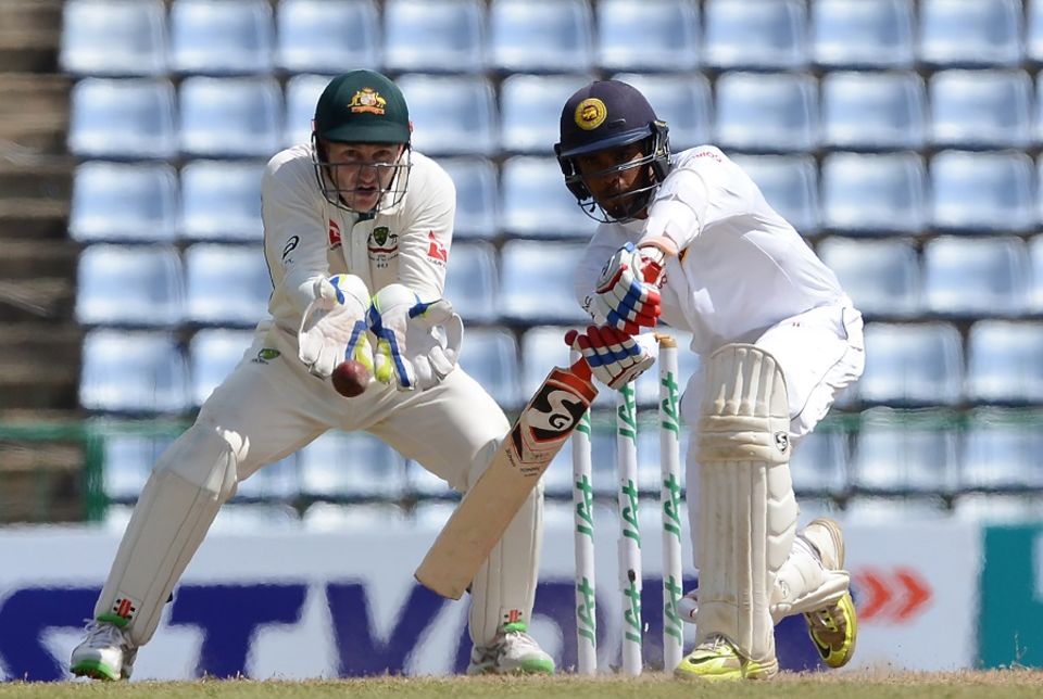 Dhananjaya de Silva chipped in with 36 before chipping to mid-off as Nathan Lyon claimed his 200th Test wicket