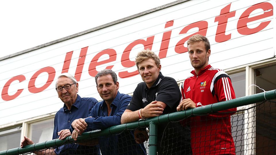 Joe Root with his grandfather Don, father Matt and brother Billy at Sheffield Collegiate CC