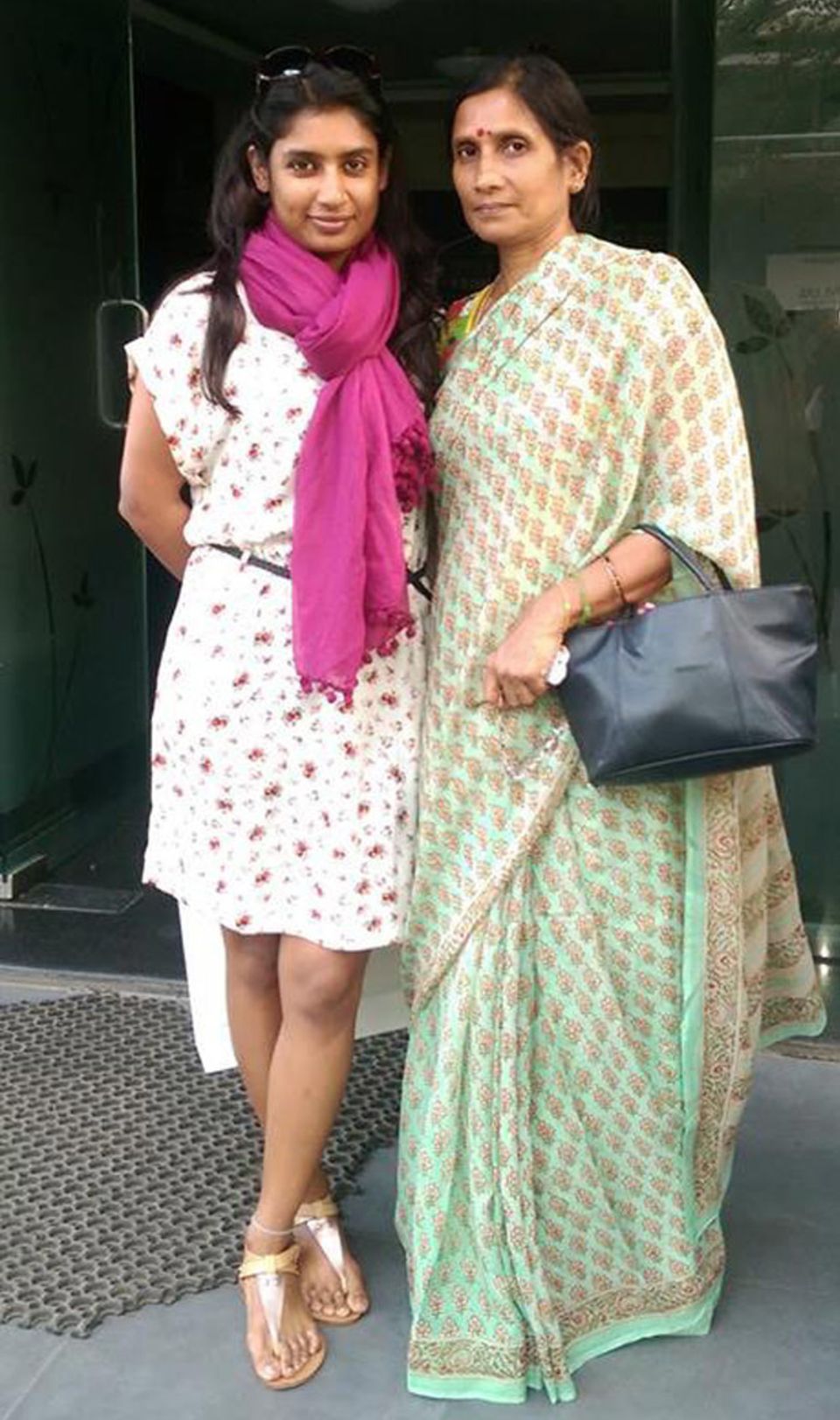 Mithali with her mother, who gave up her career to look after her daughter's needs
