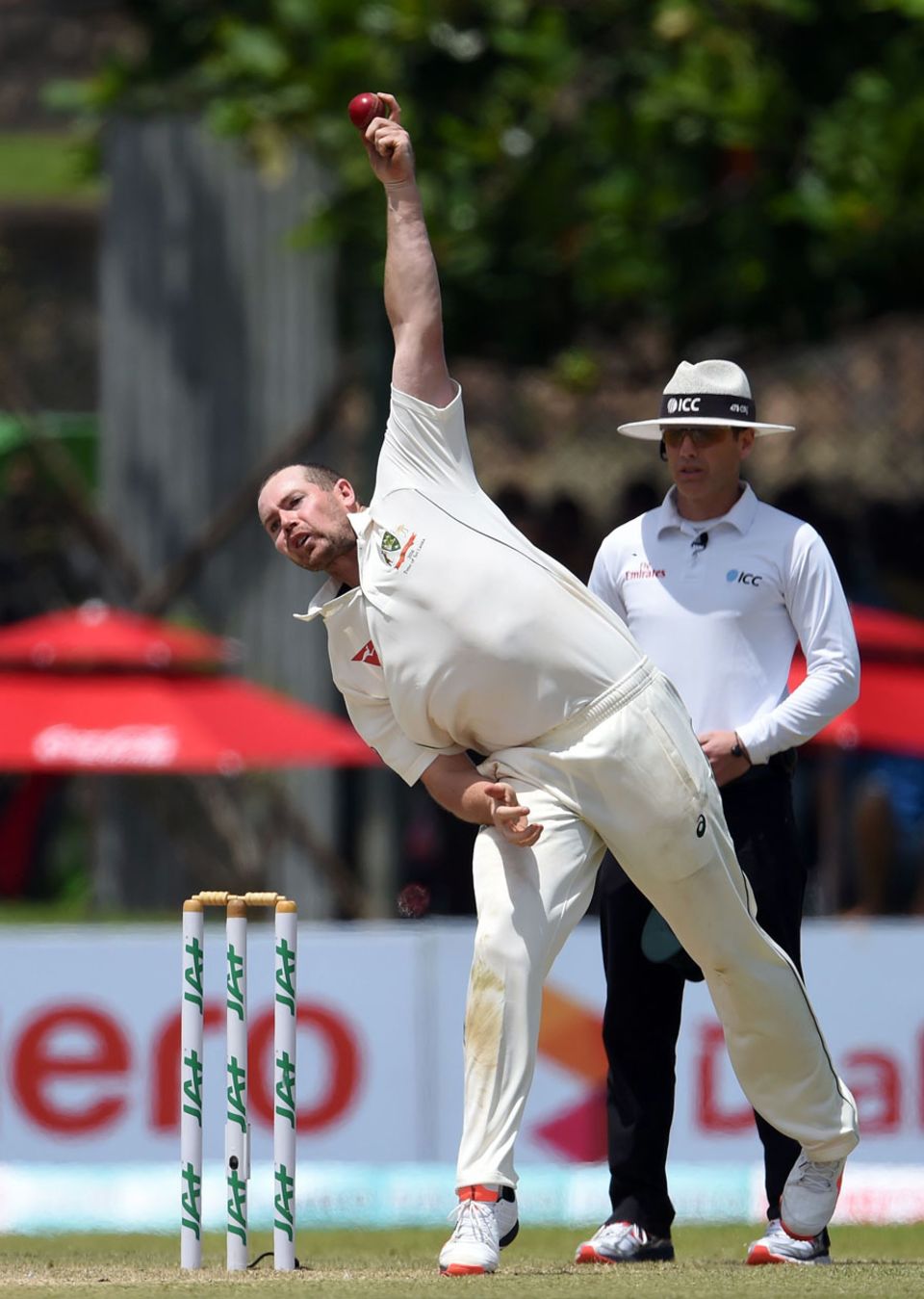 ... before becoming left-arm spinner Jon Holland's maiden international victim