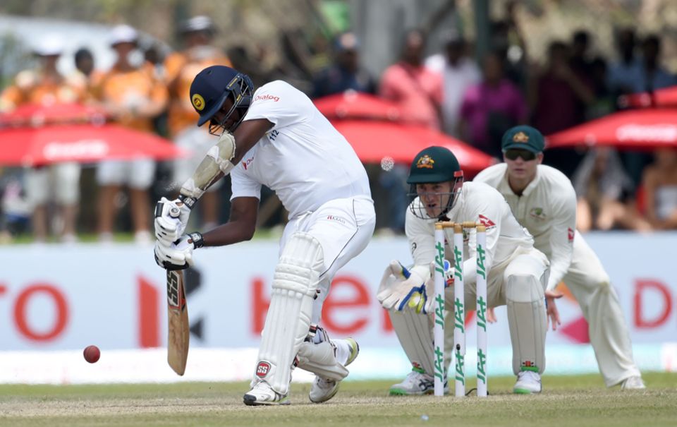 Mendis then shared a half-century stand with Angelo Mathews, who played an enterprising innings as well