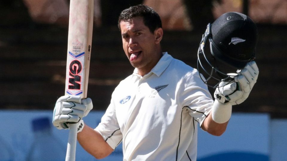 Taylor drove left-arm spinner Sean Williams to long-off to bring up his 15th Test centuryand his second of the series