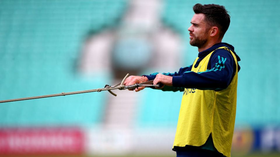 James Anderson shows his younger colleagues the ropes