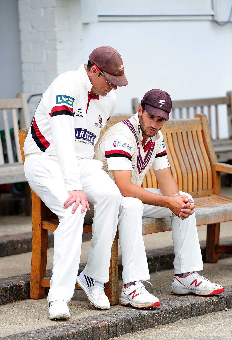 The elder statesman: Trescothick, seen here with Lewis Gregory, is one of the oldest players on the county circuit