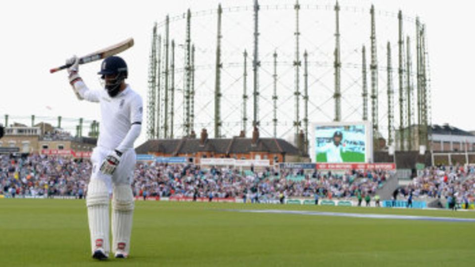 Moeen Ali takes the applause for his 108