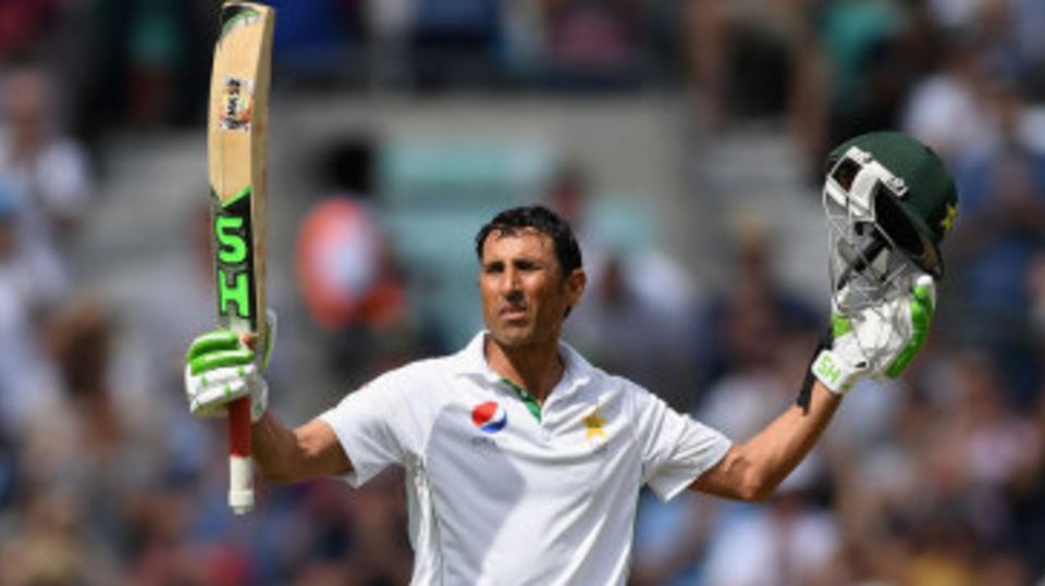 Younis Khan celebrates his double-century