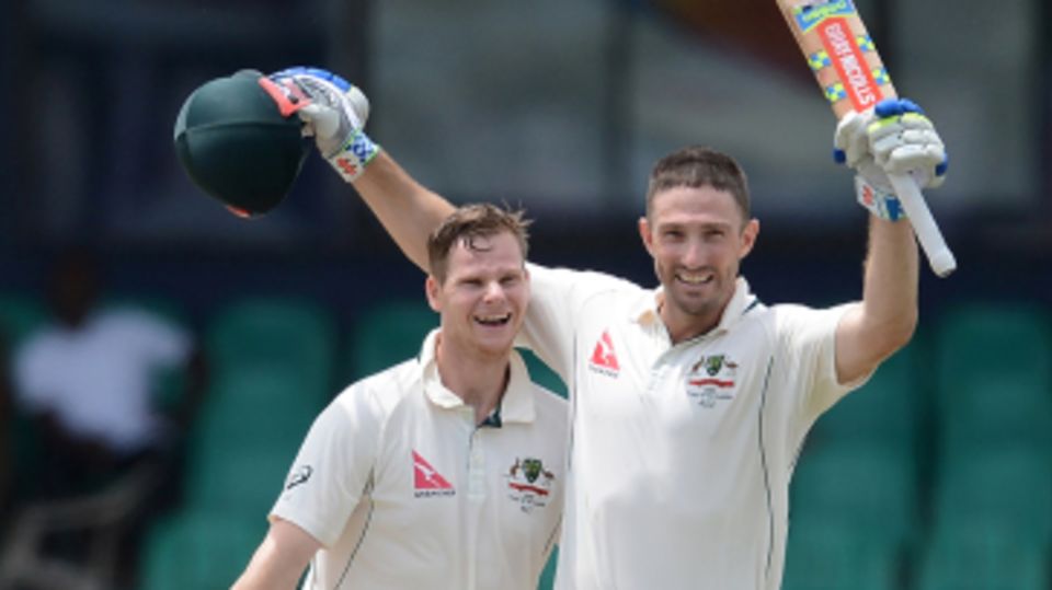 Steven Smith and Shaun Marsh are elated after the latter's century