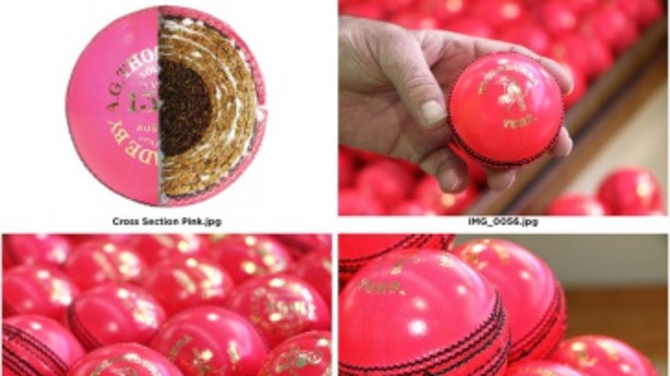 A cross section of the pink ball