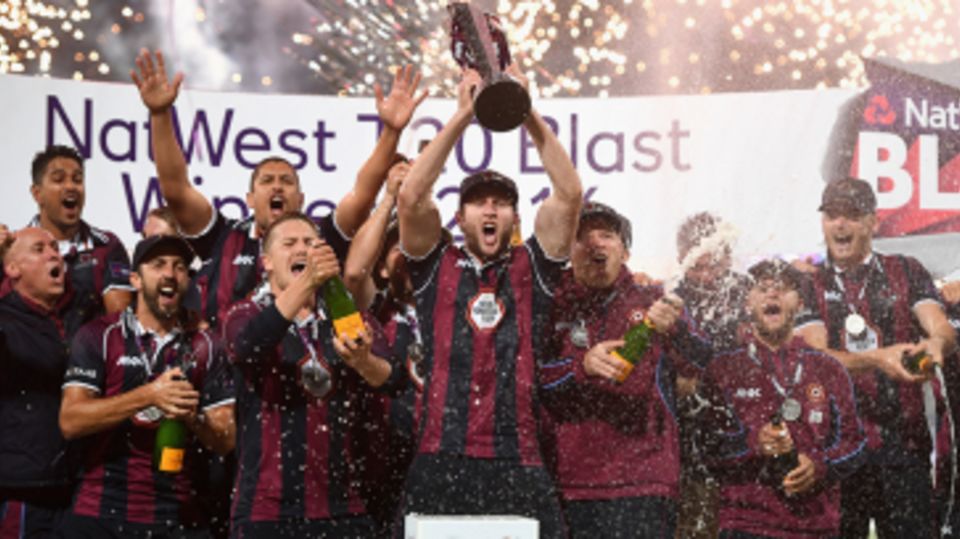 Northamptonshire celebrate their Natwest t20 Blast win