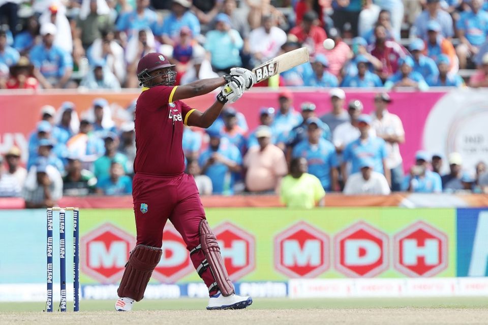 Johnson Charles blazed away at the other end and biffed a six and two fours off the next three balls of the over
