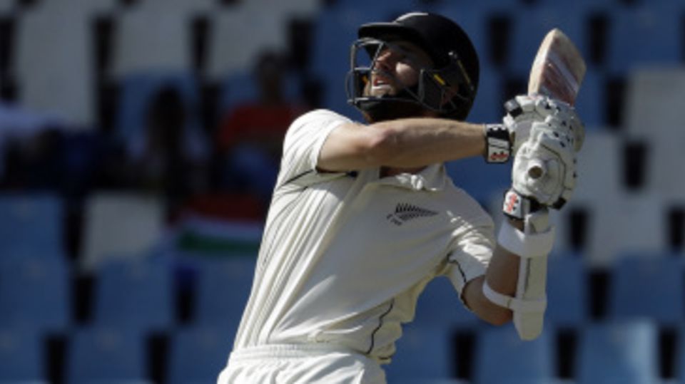 Kane Williamson hooks one away