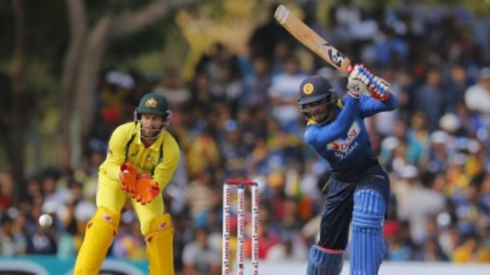 Dhananjaya de Silva plays a cover drive