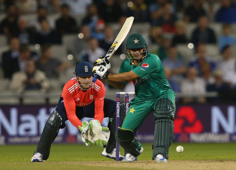 ... while Khalid Latif finished unbeaten on 59 from 42 balls