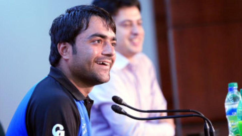 Rashid Khan addresses the media