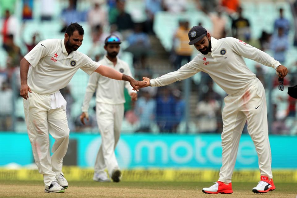 Mohammed Shami eventually got rid of Watling, and New Zealand were soon all out for 204. Shami finished with three of the eight wickets that fell to seam