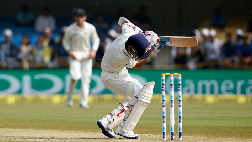 Ajinkya Rahane was subjected to a barrage of bouncers
