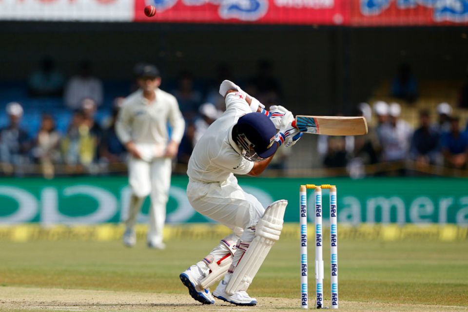 Ajinkya Rahane was subjected to a barrage of bouncers on the second morning