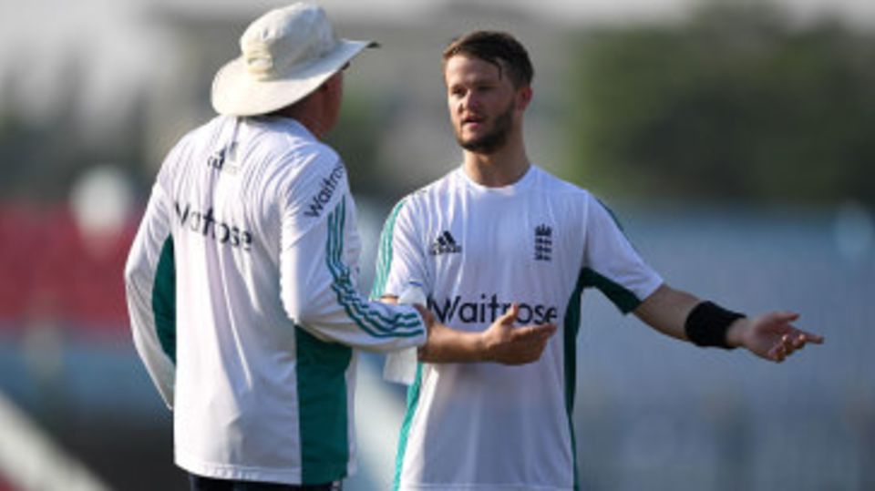 Ben Duckett chats with England coach Trevor Bayliss