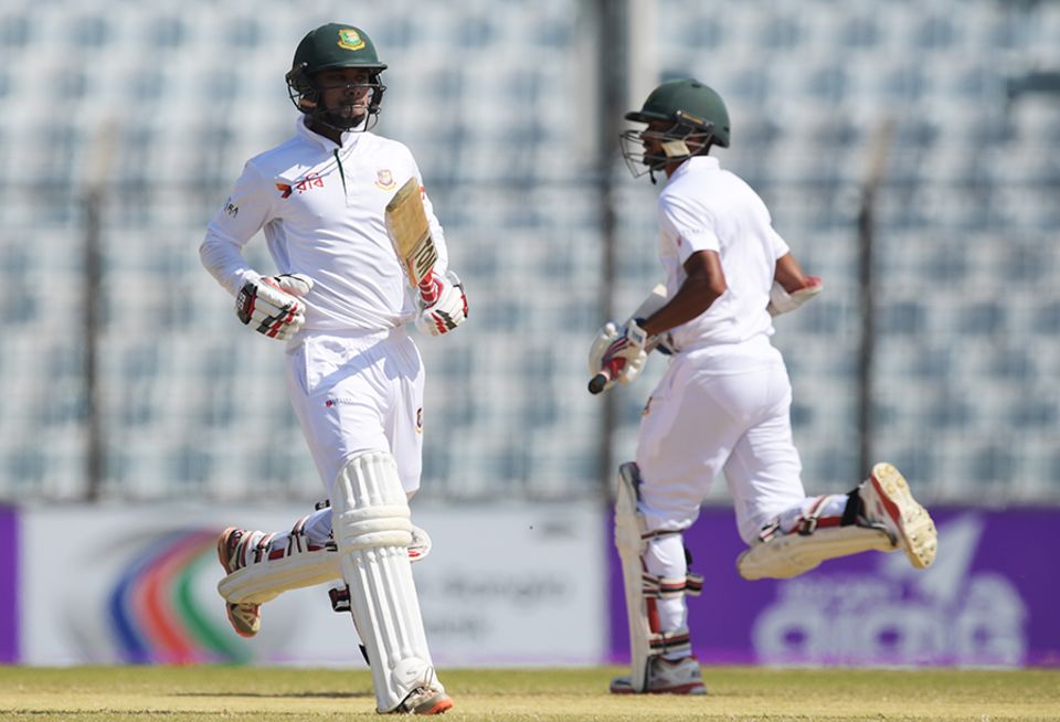 Bangladesh began the fifth day needing 33 runs with two wickets in hand and the overnight pair of Sabbir Rahman and Taijul Islam sheared 10 runs off the deficit