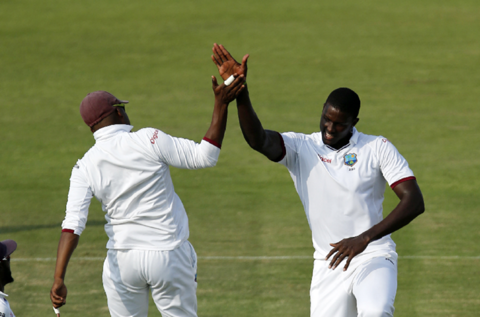 Jason Holder took the first three Pakistan wickets, two of them with bouncers