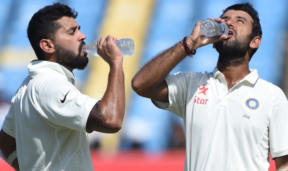 While Cheteshwar Pujara has averaged over fifty seven times while playing more than one match in a series, M Vijay has done so only twice