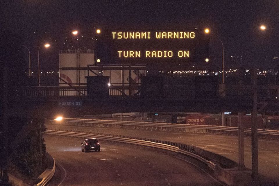A tsunami warning in Wellington after New Zealand was hit by an earthquake