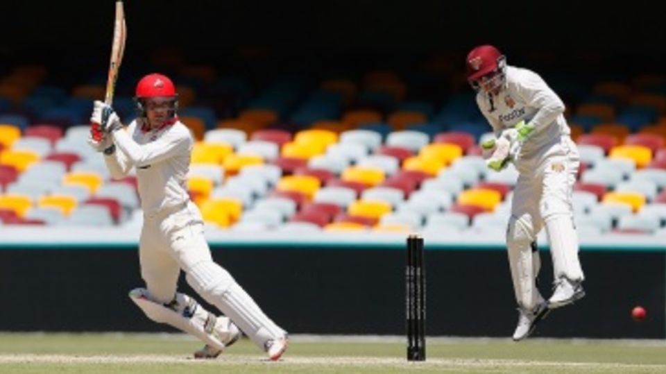 Alex Carey cuts during his half-century