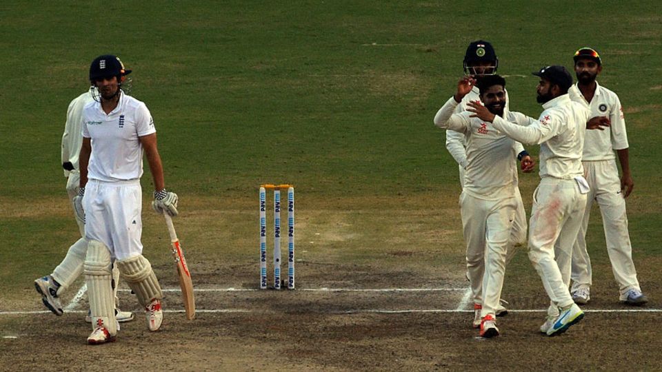 Alastair Cook and England suffered one of many late blows on the fourth day in Visakhapatnam