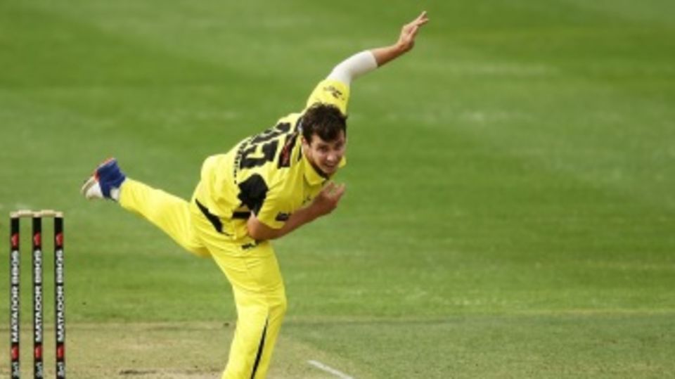 Hilton Cartwright sends down a delivery