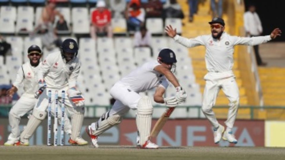 Alastair Cook loses his stumps after playing down the wrong line