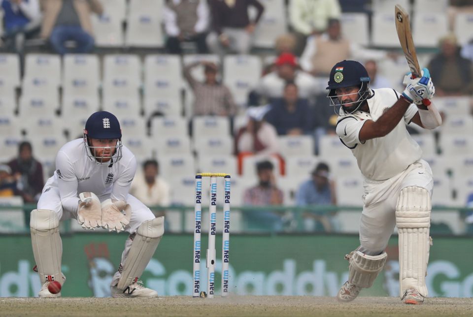 Cheteshwar Pujara has scored close to 15% of his runs against spin in this series by stepping down the track