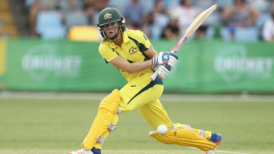 Ellyse Perry hits one into the leg side