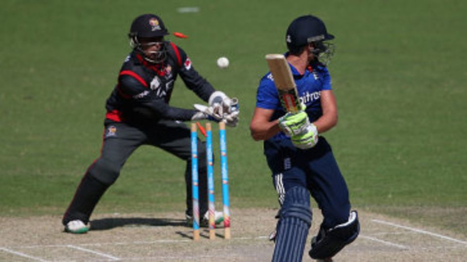 Joe Clarke was bowled by Mohammed Qasim for 42