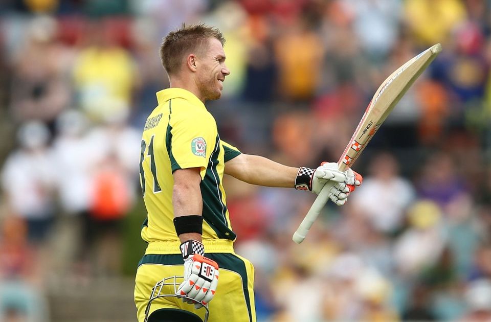 David Warner raced to his sixth ODI hundred of the year in Canberra