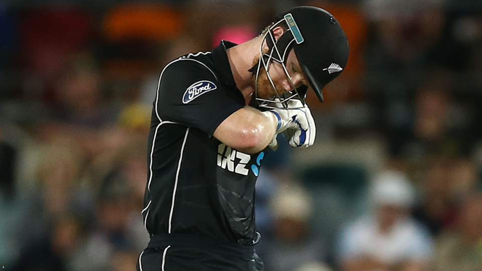 Jimmy Neesham was struck flush on his right forearm, just below the elbow, by a 148 kph Mitchell Starc thunderbolt