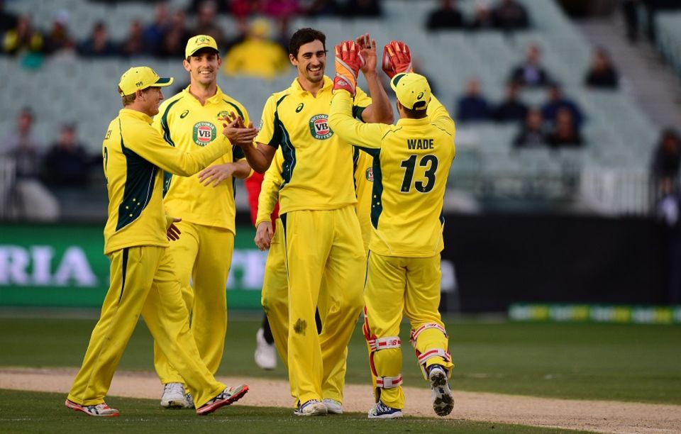 Mitchell Starc blasted out Henry Nicholls and Colin Munro with lethal reverse-swinging yorkers