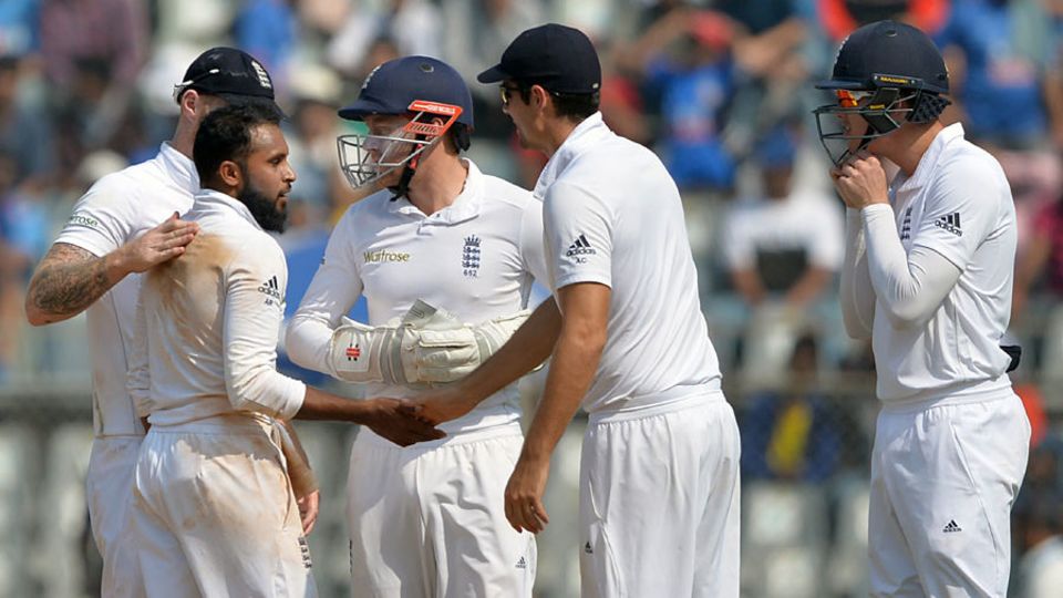 Rare satisfaction for Adil Rashid as M Vijay is dismissed