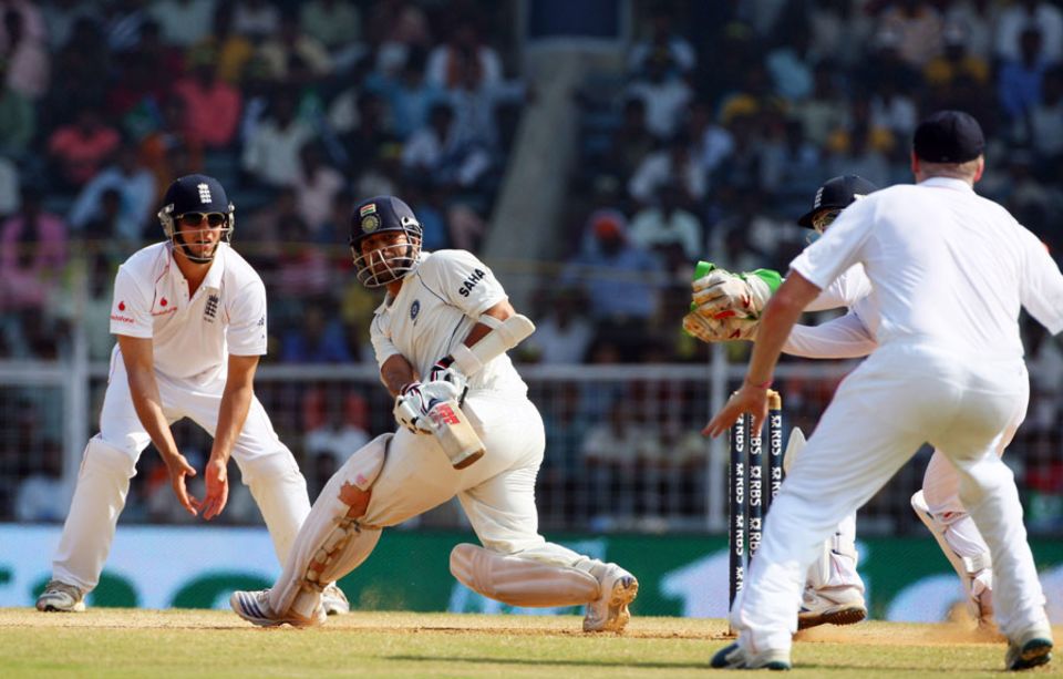 Tendulkar's go-to shot on the day was the paddle sweep