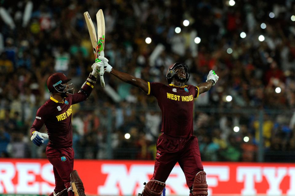 Marlon Samuels told Brathwaite to "swing for the hills", and he did exactly that